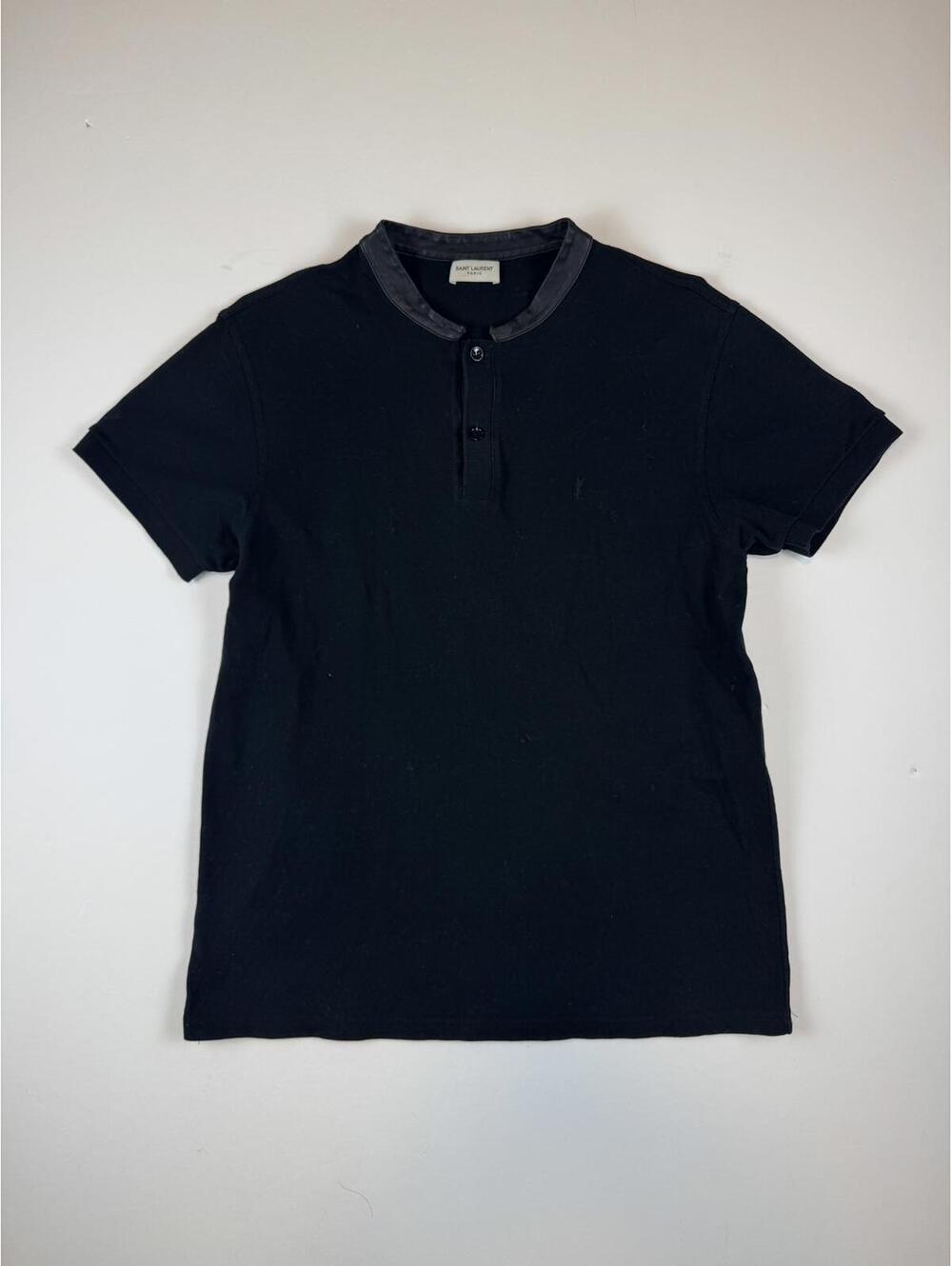 Saint Laurent 2014 Leather Mandarin Collar Polo